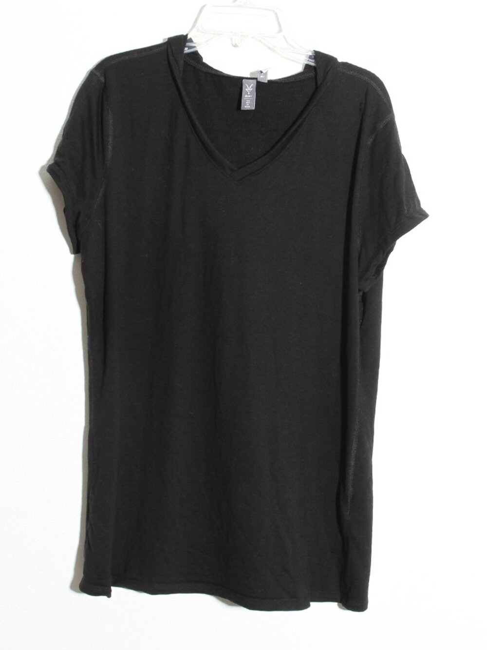 Ibex Merino Wool Short Sleeve Hoodie Shirt Pullover Black Made in USA Size Large